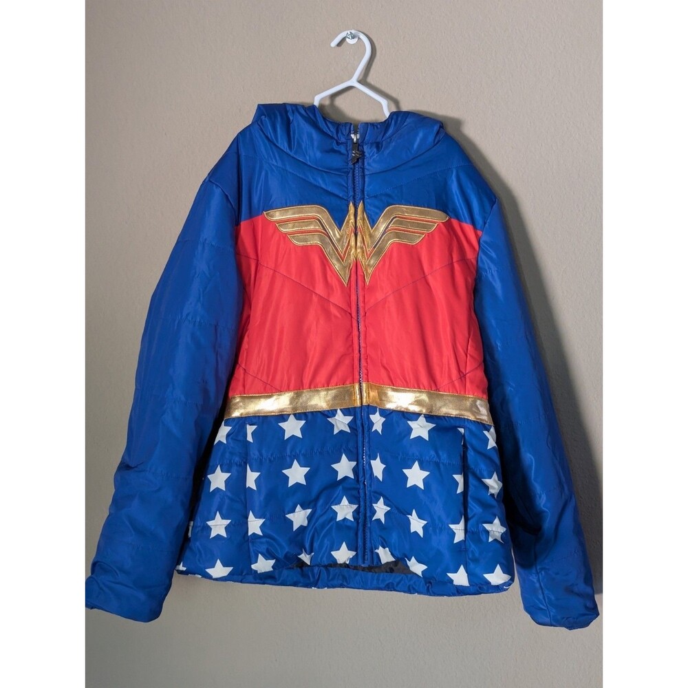 Fun Comics DC Girls Wonder Woman Puffer Jacket Size 10 EUC *Rare!*